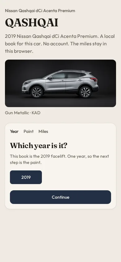 Qashqai setup: pick the year